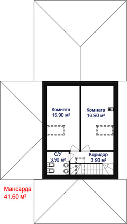 Мансарда банно-гаражного комплексаДС 140-9